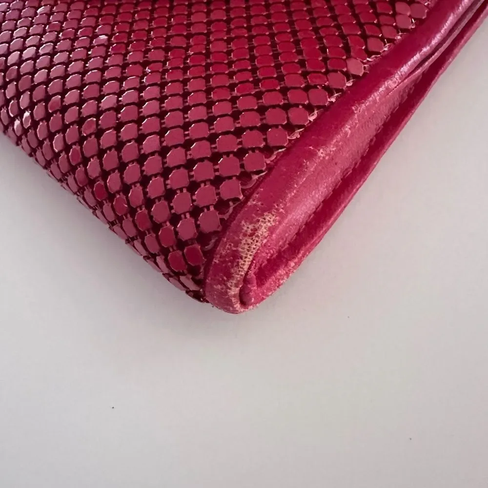 Vintage 1970s Red Metal Mesh Convertible Clutch to Crossbody from Bags by Marlo